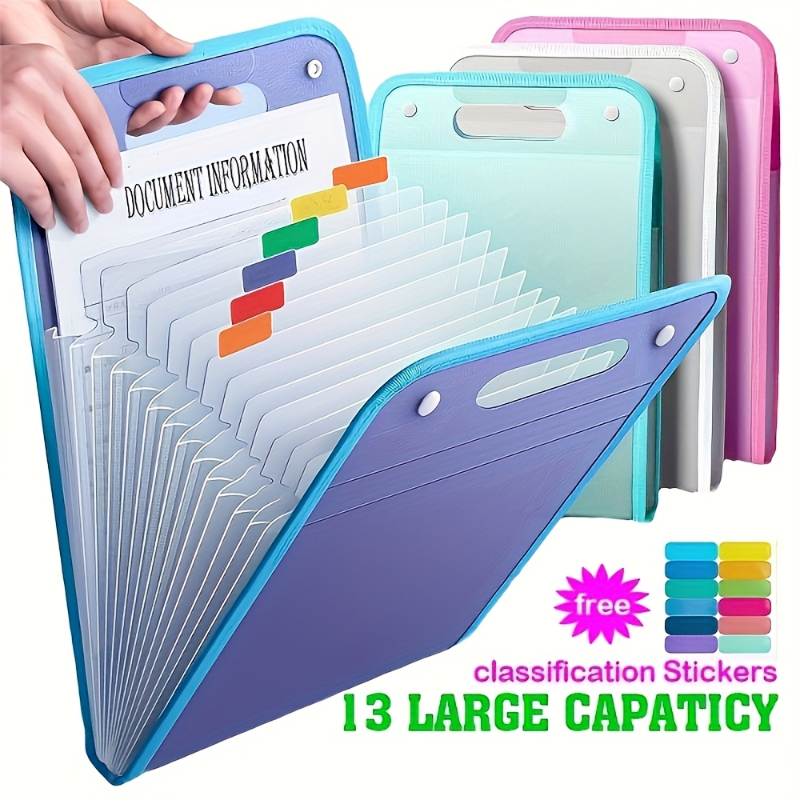 13-Pocket Accordion File Folder — A4 Portable Vertical Folding Organizer with Index Tabs, Suitable for School, Office, Student, and Professional Document Organization, Made of High-Clarity Waterproof Material, Expandable Multi-Functional File Pouch（GREEN） - Image 3