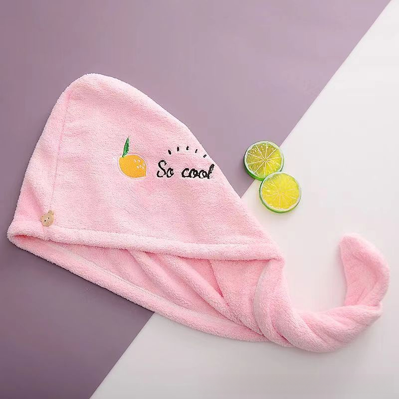 Ladies' Soft Quick-Dry Shower Cap Towel - Delicate Embroidery, Essential for a Refreshing Bath（PINK） - Image 1