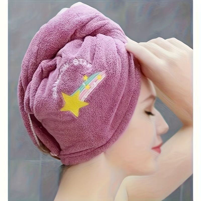 Ladies' Soft Quick-Dry Shower Cap Towel - Delicate Embroidery, Essential for a Refreshing Bath（PINK） - Image 5