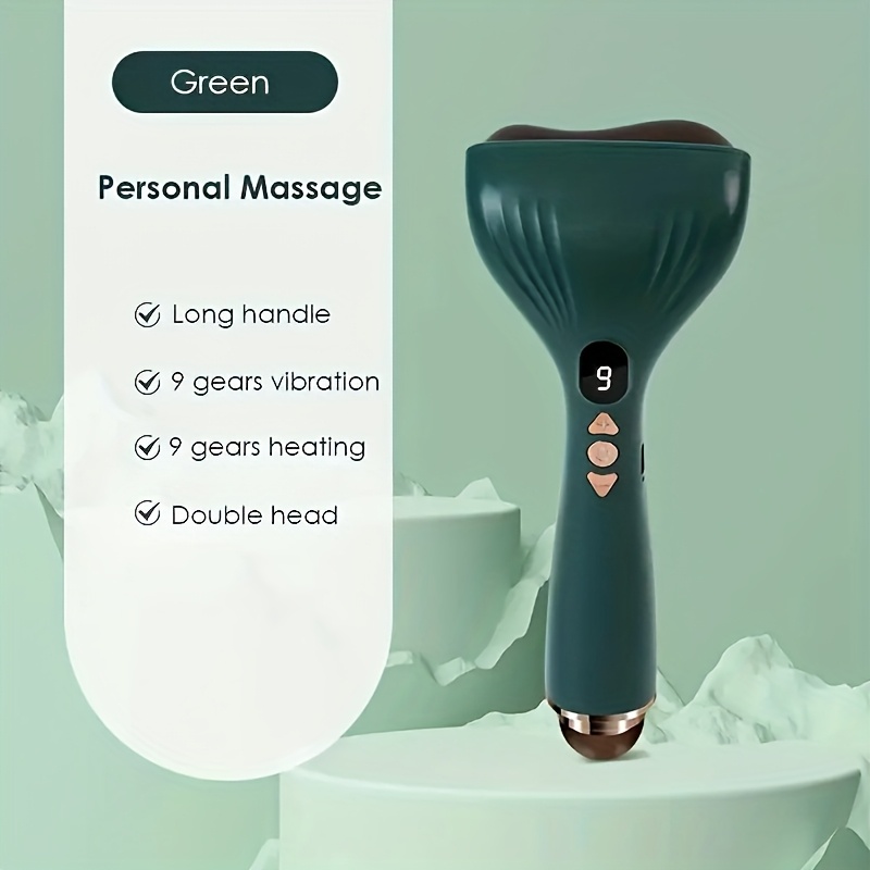 USB Electric Gua Sha Massager, Electric Massager, Heated Vibration Gua Sha Board, Suitable for Neck, Shoulder, and Back Massage Tools, Ideal for Beauty/Daily Relaxation, Home Personal Care Tool（green） - Image 1