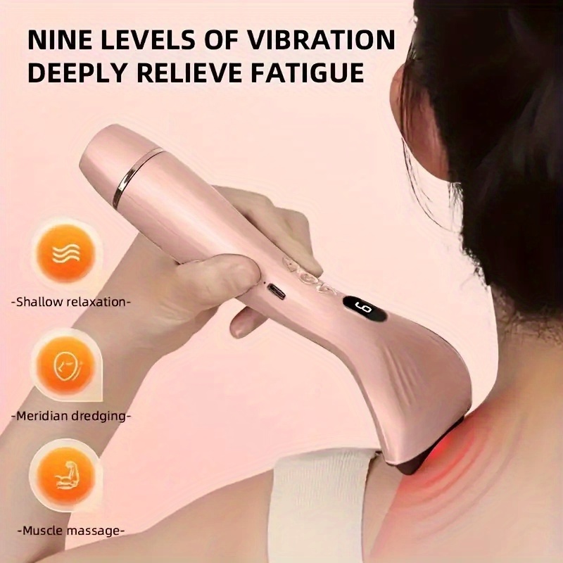 USB Electric Gua Sha Massager, Electric Massager, Heated Vibration Gua Sha Board, Suitable for Neck, Shoulder, and Back Massage Tools, Ideal for Beauty/Daily Relaxation, Home Personal Care Tool（green） - Image 3