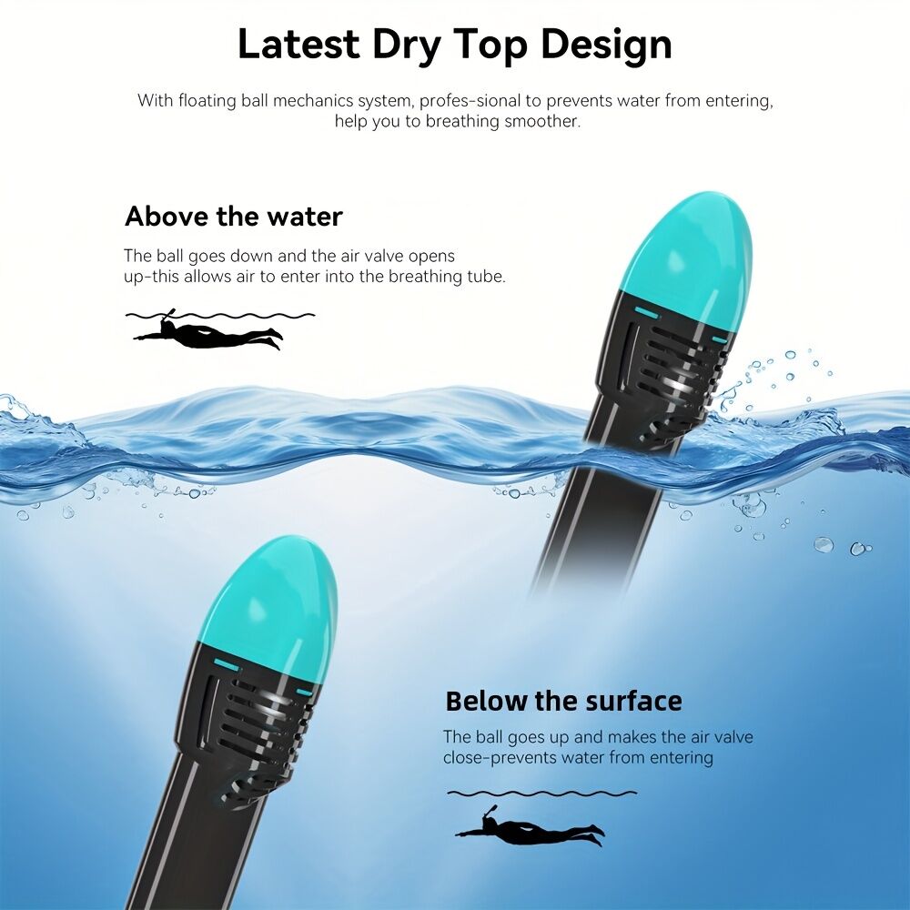 S/M  Full-face silicone snorkeling mask, full-dry panoramic snorkeling mirror, camera bracket, large frame anti-leakage and anti-fog swimming mirror set for adults. - Image 8