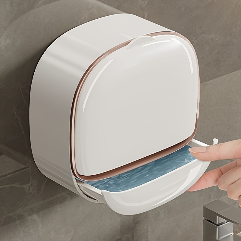 No-Drill High-End Drain Household Soap Holder, Waterproof ABS Soap Dish Organizer, Suitable for Bathrooms and Shower Rooms, Bathroom Accessory, Ideal Choice for Soap Dish and Soap Holder（white)） - Image 1