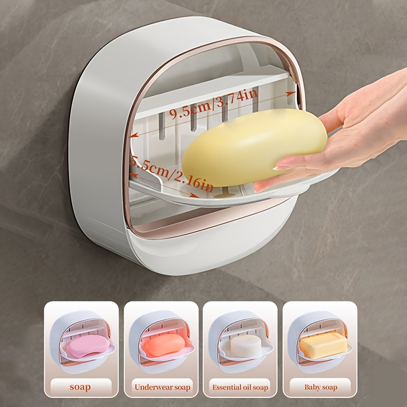No-Drill High-End Drain Household Soap Holder, Waterproof ABS Soap Dish Organizer, Suitable for Bathrooms and Shower Rooms, Bathroom Accessory, Ideal Choice for Soap Dish and Soap Holder（white)） - Image 6