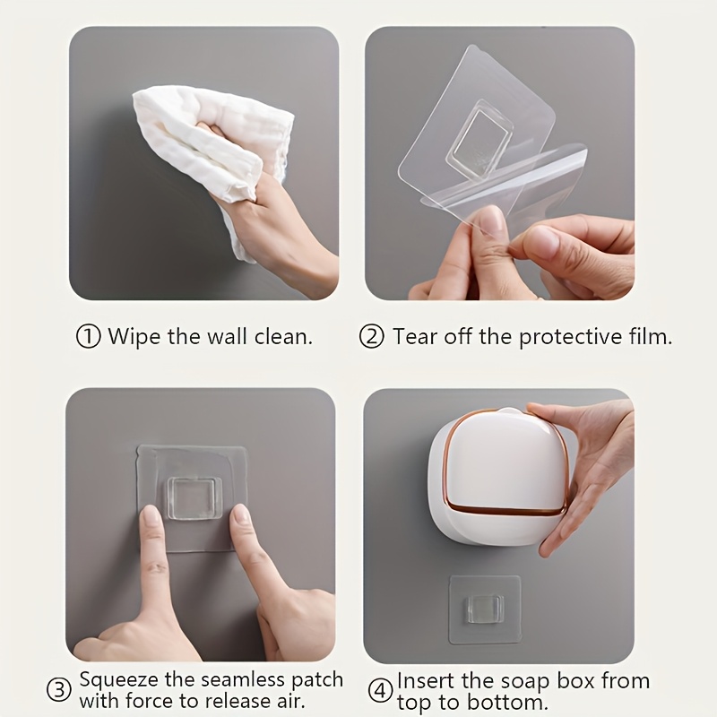 No-Drill High-End Drain Household Soap Holder, Waterproof ABS Soap Dish Organizer, Suitable for Bathrooms and Shower Rooms, Bathroom Accessory, Ideal Choice for Soap Dish and Soap Holder（white)） - Image 7