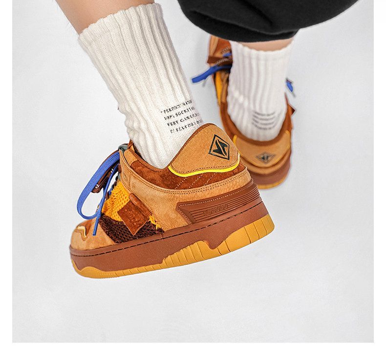 Vintage Sneakers Retro Skate Shoes Couple Matching Shoes Unisex Canvas Shoes - Camel - Size 11(AU11/EU44) - Image 7