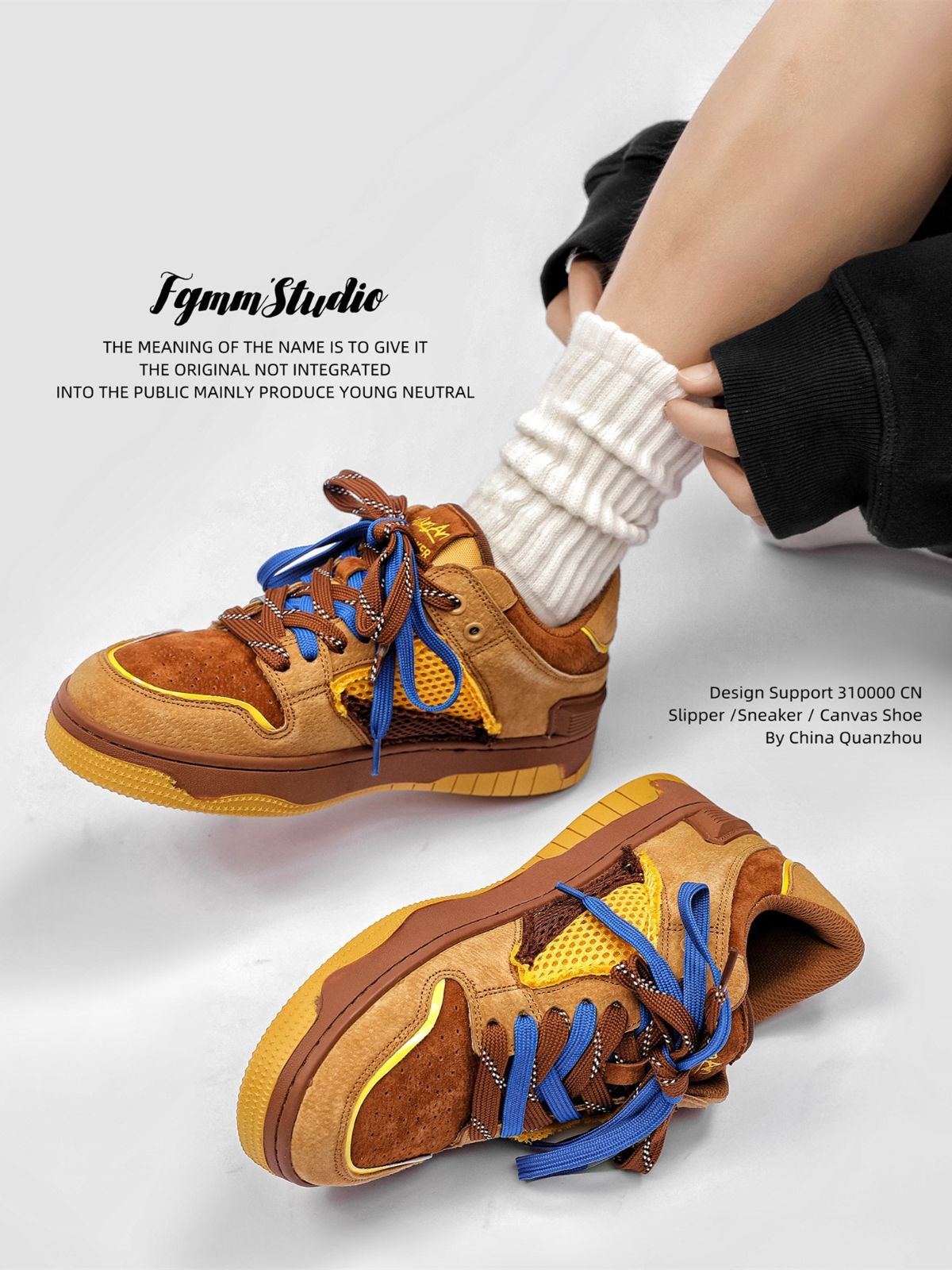 Vintage Sneakers Retro Skate Shoes Couple Matching Shoes Unisex Canvas Shoes - Camel - Size 8(AU8/EU41) - Image 3