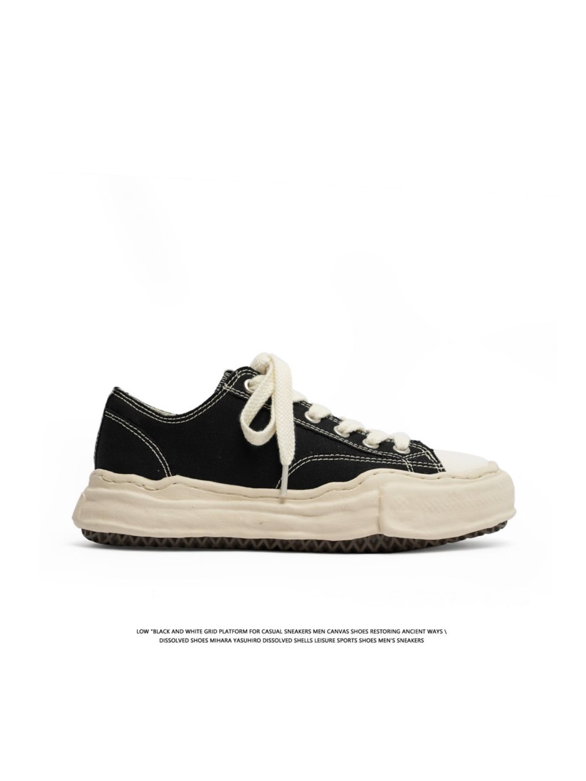 Canvas Sneakers Platform Sneakers Height-Increasing Shoes Unisex Casual Shoes - Black and white - Size 7(AU7/EU40) - Image 2