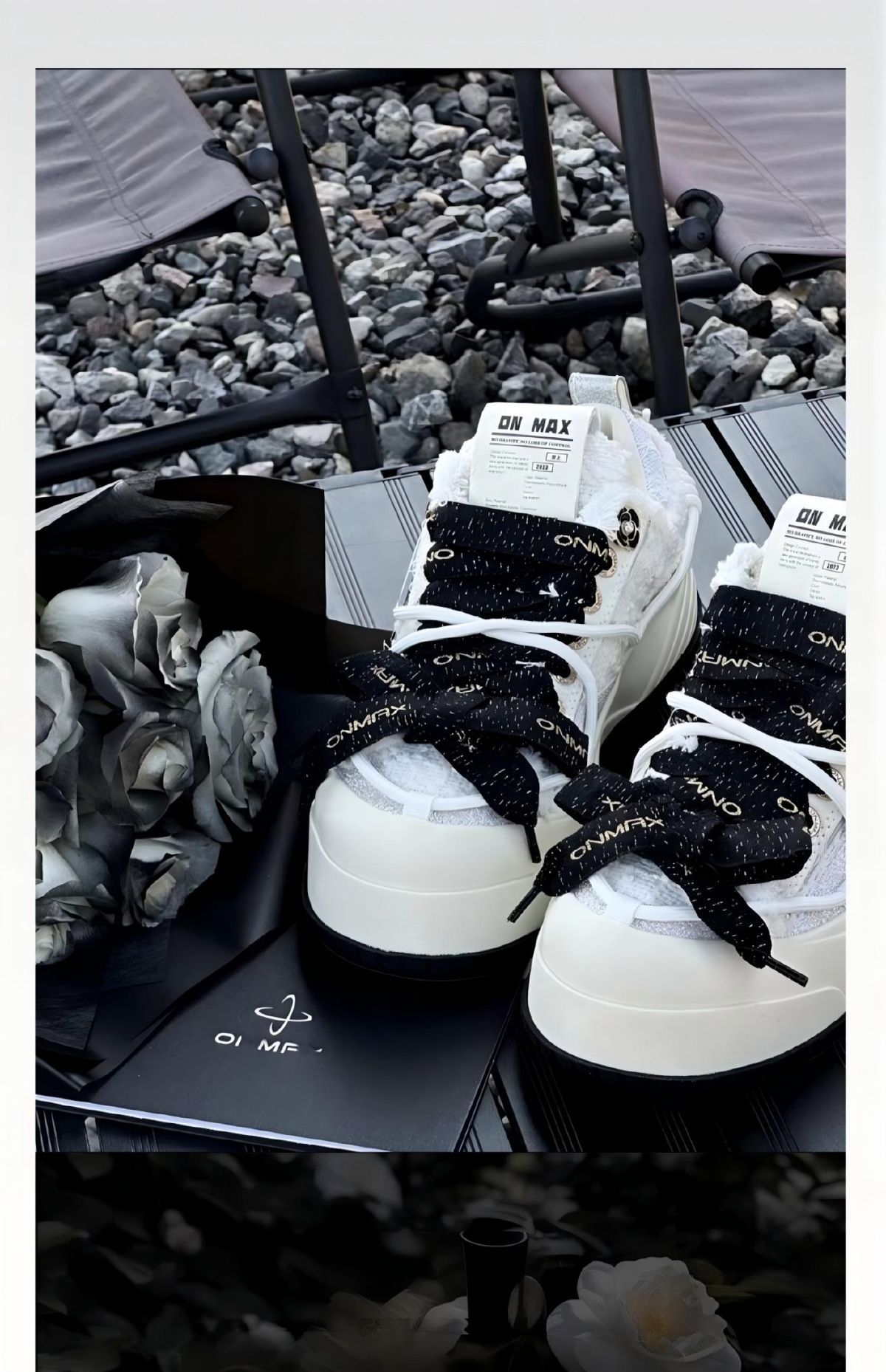 Camellia Platform Sneakers Chunky Canvas Shoes Unisex High-Top Sneakers Height - Camellia - Size 10(AU10/EU43) - Image 6