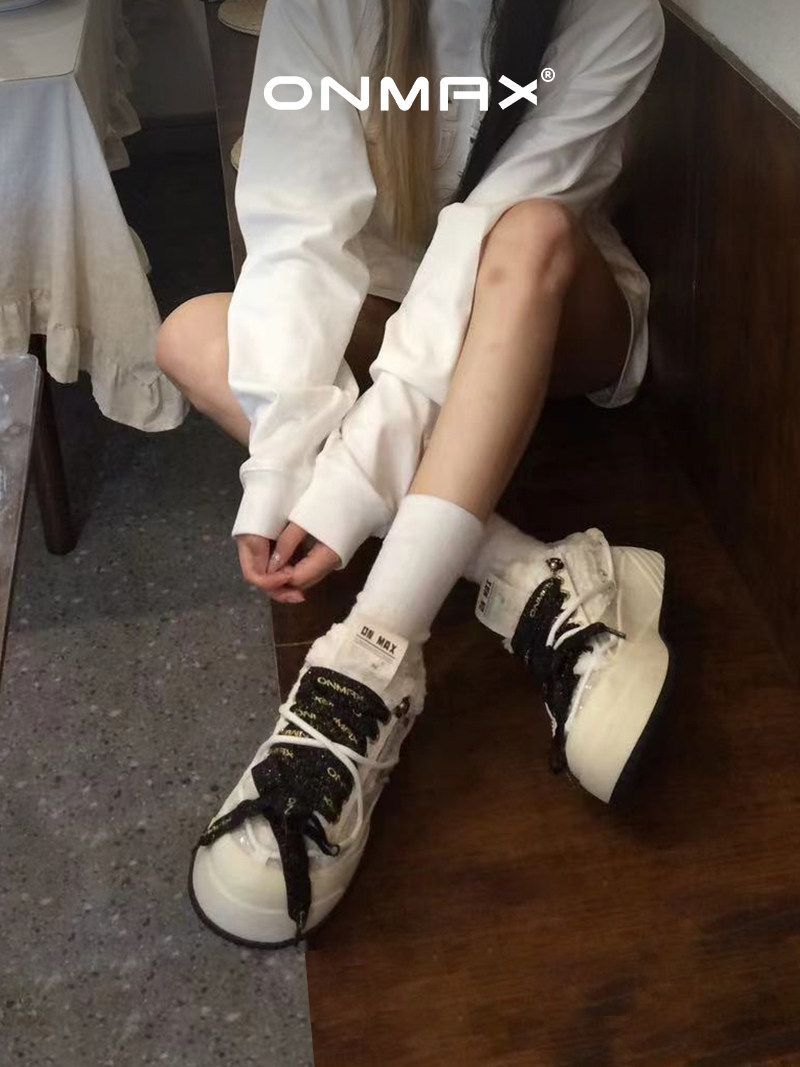 Camellia Platform Sneakers Chunky Canvas Shoes Unisex High-Top Sneakers Height - Camellia - Size 8(AU8/EU41) - Image 3