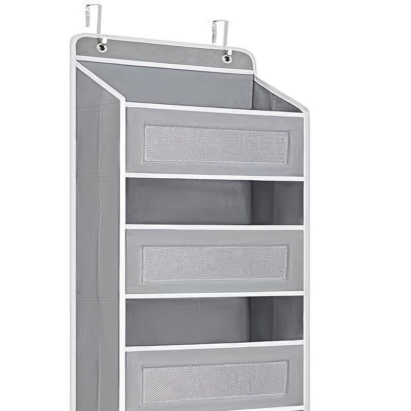 Storage Marvel in Black & Gray — 3-Tier Over-the-Door Organizer with 3 Large Pockets. Sturdy and Anti-Tip Design for Strong Load-Bearing. A Neat Solution for Bedroom, Bathroom & Storage Room.(GREY)) - Image 1