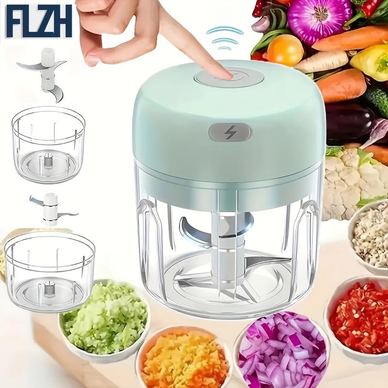 GREEN Mini Electric Garlic Chopper, Meat Grinder, and Vegetable Chopper, USB Rechargeable Mini Food Blender, Efficient Small Food Processor, Suitable for Ginger, Chili, Fruits, and Meat - Image 1