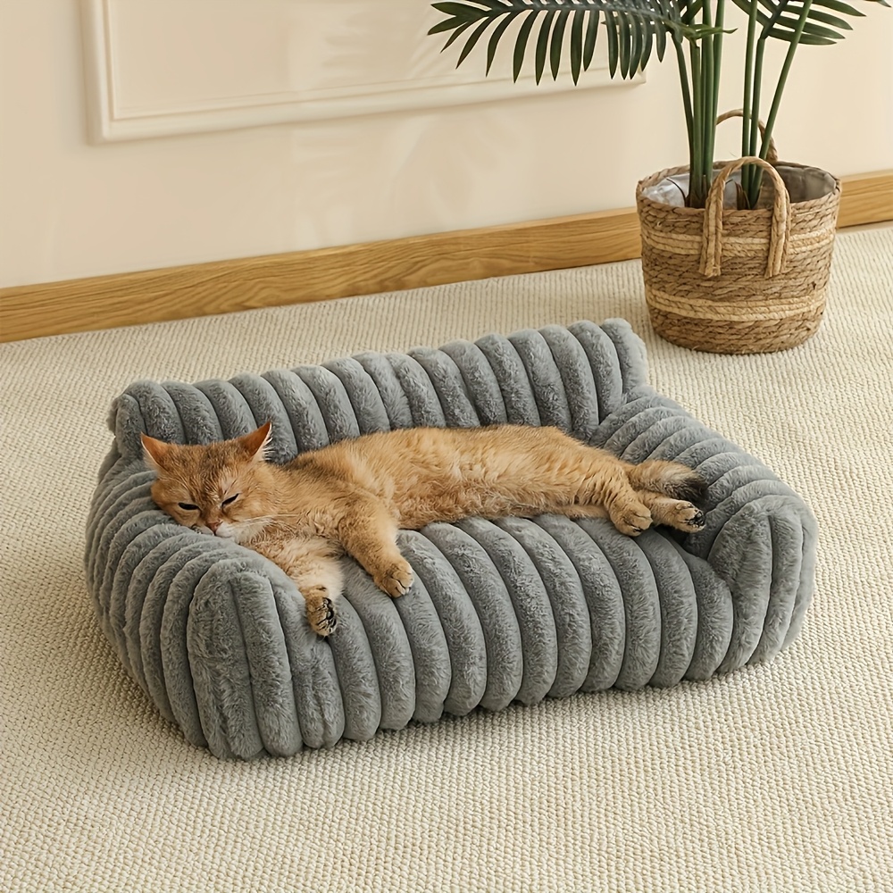 white Comfortable Cat Sofa, Cute and Soft Cat Bed, Cat House Breathable Cat Sleeping Basket, Suitable for Large, Medium, and Small Cats for Year-Round Sleeping Use, Cozy Pet Bed, Cat Furniture, Modern Pet Furniture, Fashionable Cat Perch, Comfortably Fill - Image 4