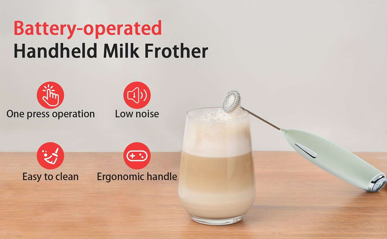 BLACK**Handheld Electric Frother | 10000 RPM Powerful Motor, One-Touch Start/Stop, Easily Froths, Mixes, and Blends – Your Kitchen Drink Essential Helper** - Image 7