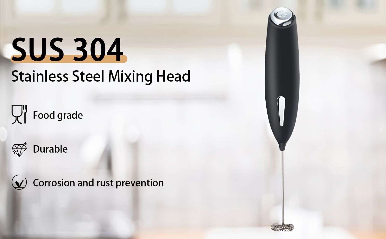 **Handheld Electric Frother | 10000 RPM Powerful Motor, One-Touch Start/Stop, Easily Froths, Mixes, and Blends – Your Kitchen Drink Essential Helper**RED - Image 5