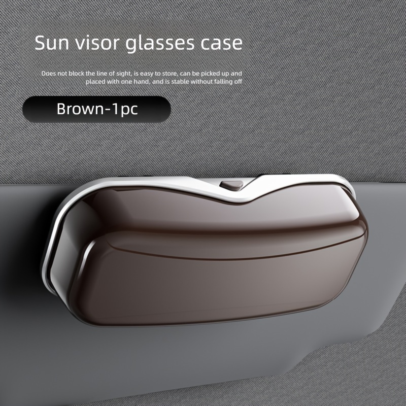 Car Travel Three-Piece Set: Push-Open Eyeglass Case, Universal Storage Case, and Secure Organizer—Complete On-the-Go Storage, Peace of Mind Every Journey(Brown) - Image 1