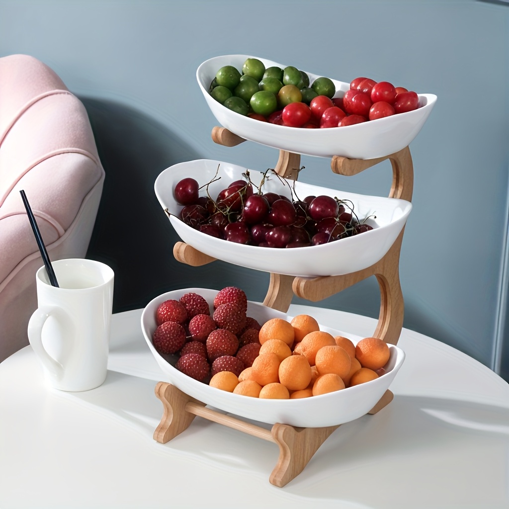 **Nordic-Style Three-Tier Extendable Fruit Tray | Creative Living Room Snack Stand, Adjustable Height, Anti-Slip Expandable Display Tray**(Green) - Image 5