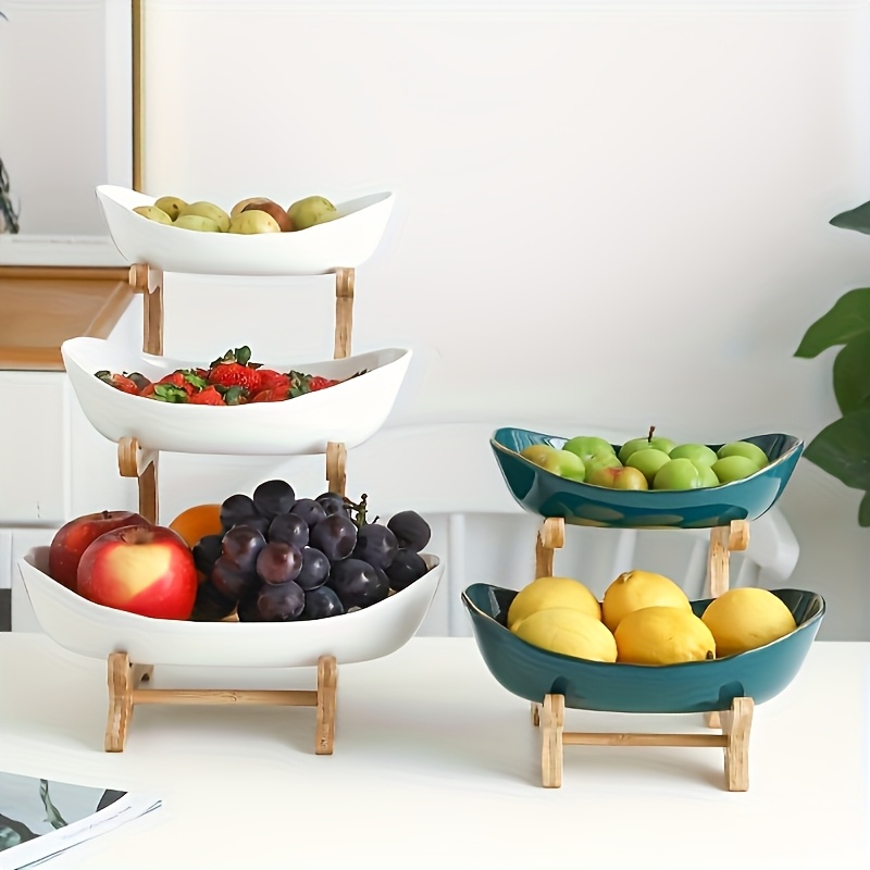 **Nordic-Style Three-Tier Extendable Fruit Tray | Creative Living Room Snack Stand, Adjustable Height, Anti-Slip Expandable Display Tray**(Green) - Image 7