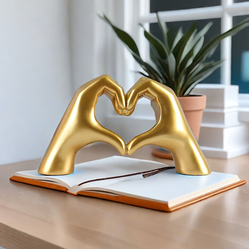 WHITE Elegant Heart-shaped Sculpture: Pure lines capture love, accompanying you in writing tender everyday moments. - Image 4