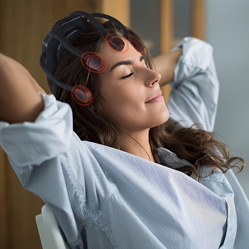 8-Claw Full-Coverage Smart Massager: Human-like Kneading, Immersive Head Relaxation BLACK - Image 1