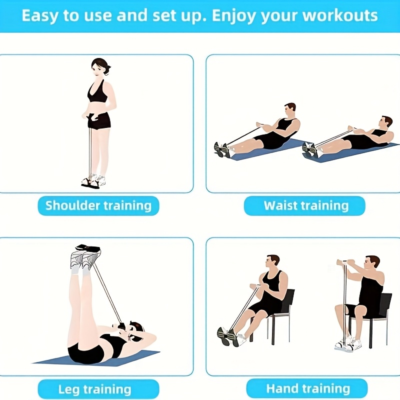 Resistance Band Exerciser: Full-Body Workout, Easy Toning(SKY BLUE) - Image 3