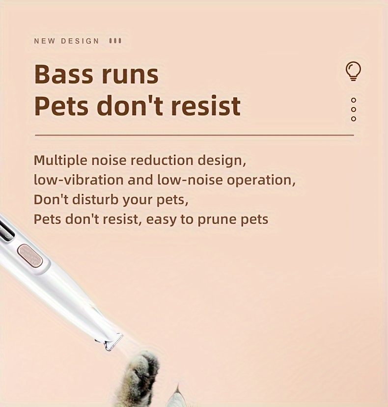 Low-Noise Pet Clipper for Dogs & Cats: Quiet Design to Reduce Stress, Rounded Blades for Gentle Grooming, 90-Minute Runtime - Image 5