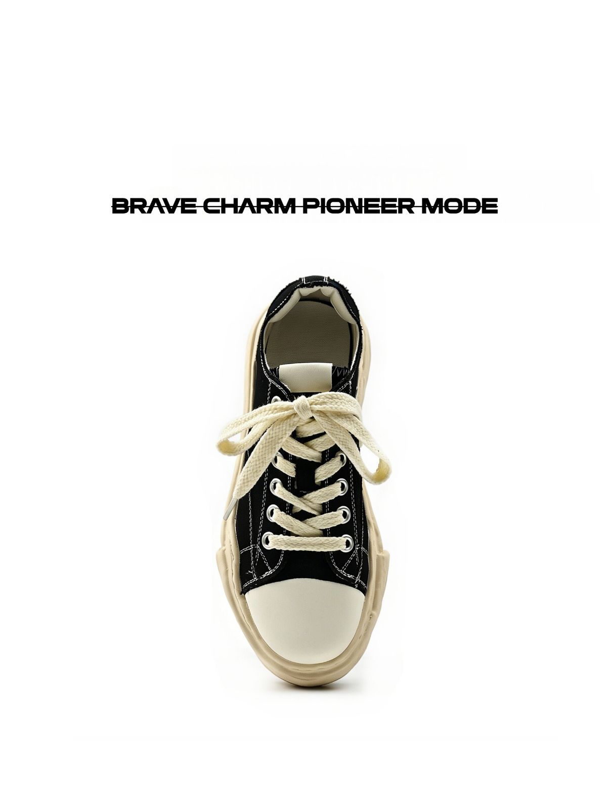 Canvas Sneakers Platform Sneakers Height-Increasing Shoes Unisex Casual Shoes - Black and white - Size 6(AU6/EU37) - Image 4