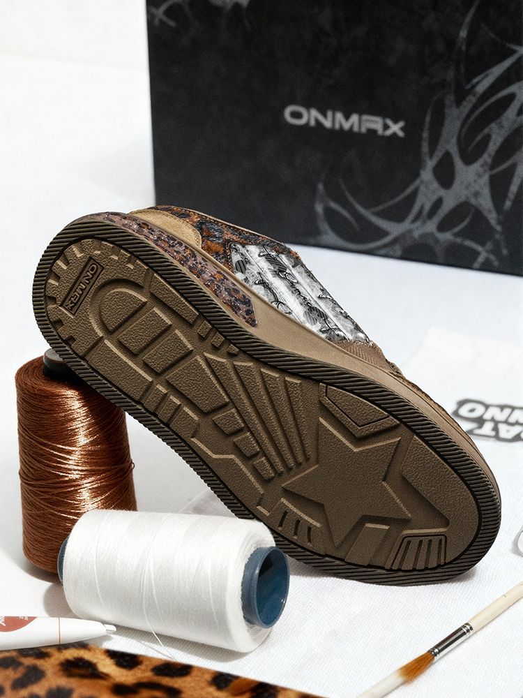 Leopard Print Sneakers Platform Chunky Shoes High-Top Casual Shoes Unisex - Leopard print brown - Size 6(AU6/EU37) - Image 3