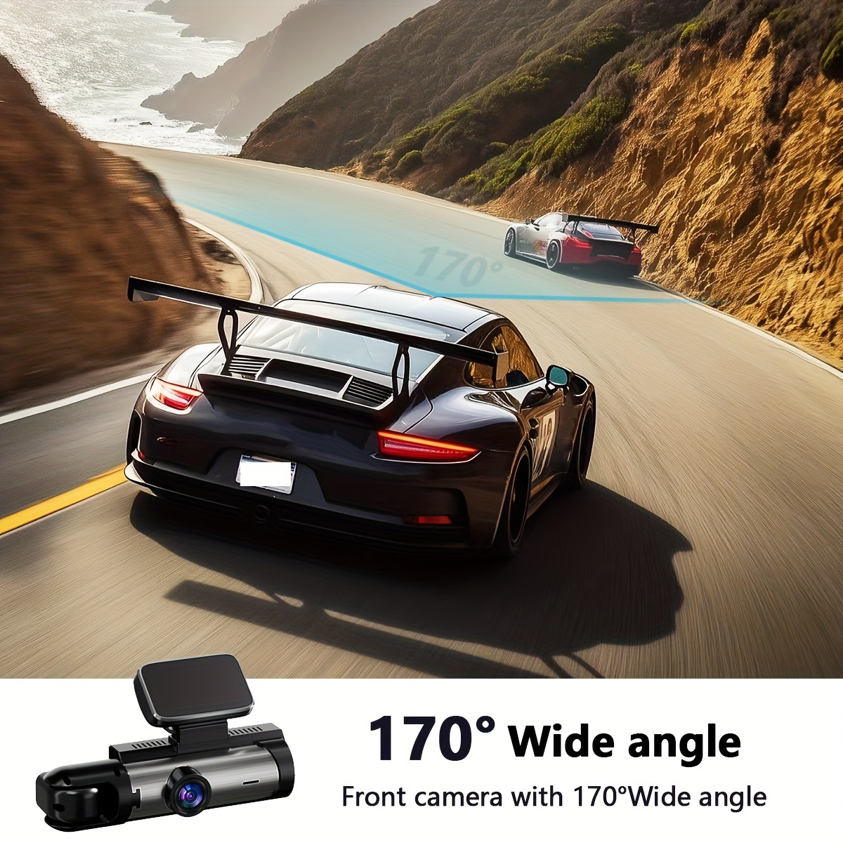Super Memory Triple Cam Dash Cam! 32GB storage + 1080P HD triple lens, 170° panoramic coverage of front, cabin, and rear, 24/7 protection for your safe journey. - Image 7