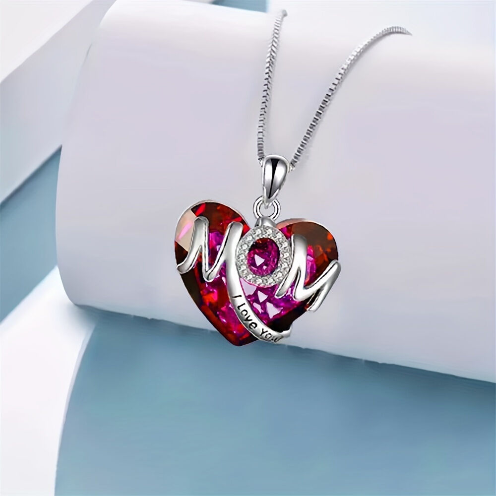 RED Exquisite Heart-shaped Blue Crystal 