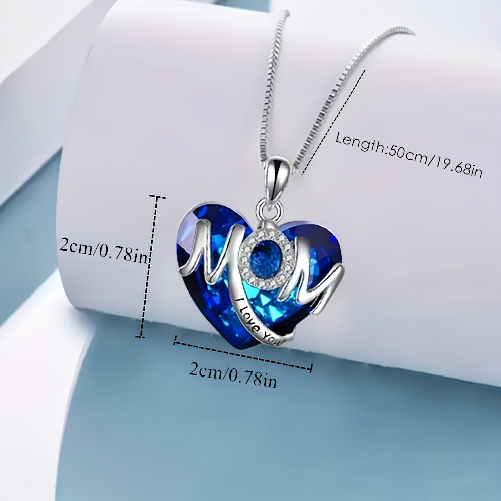 RED Exquisite Heart-shaped Blue Crystal 