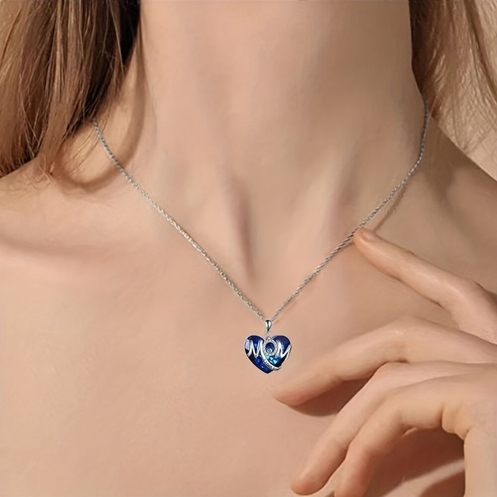 RED Exquisite Heart-shaped Blue Crystal 