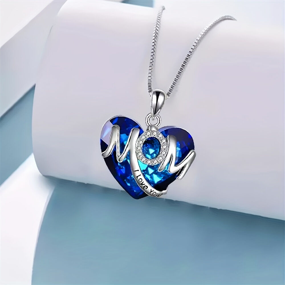 RED Exquisite Heart-shaped Blue Crystal 