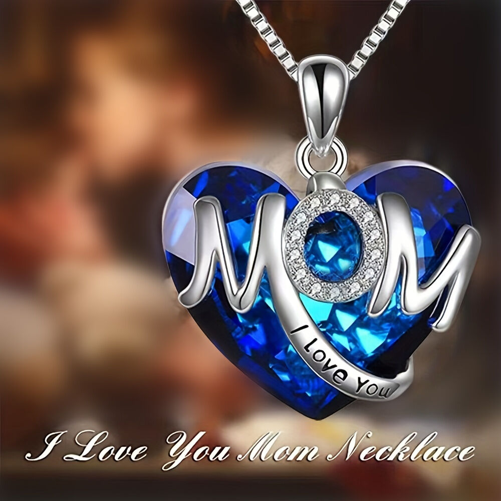 RED Exquisite Heart-shaped Blue Crystal 