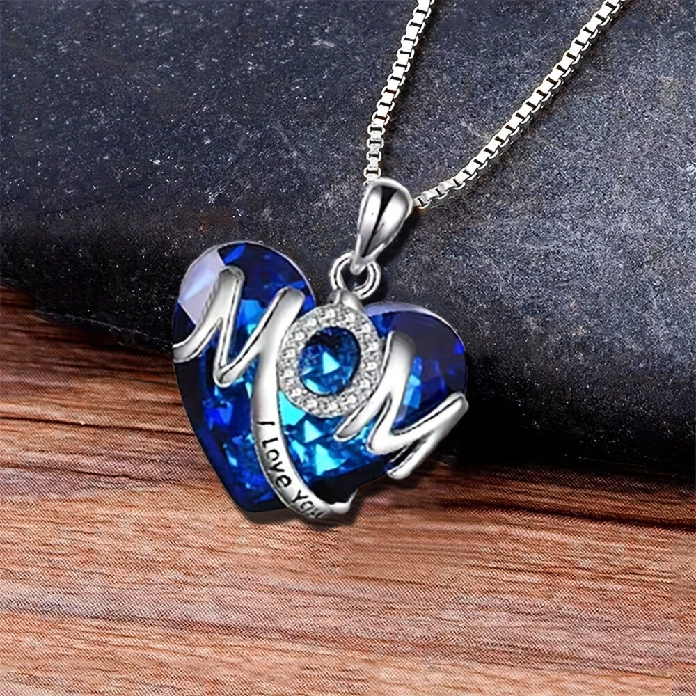RED Exquisite Heart-shaped Blue Crystal 