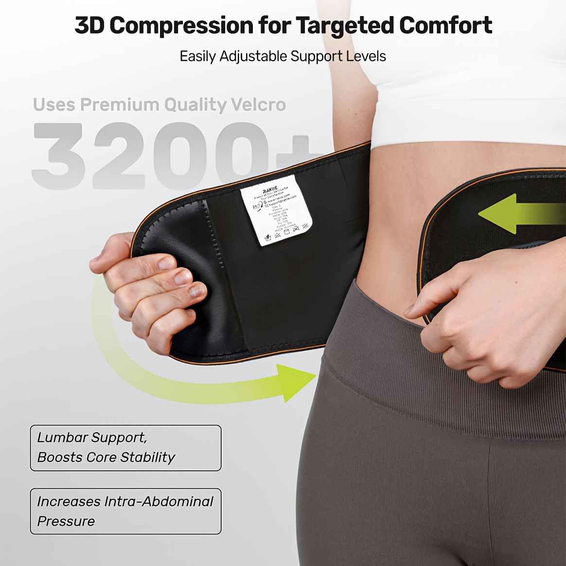 Lumbar Support Belt, featuring 8X Enhanced Lumbar Support, designed with a 3D massage pad, unisex back support strap, breathable and adjustable shoulder straps, available in green.（Size XL） - Image 7