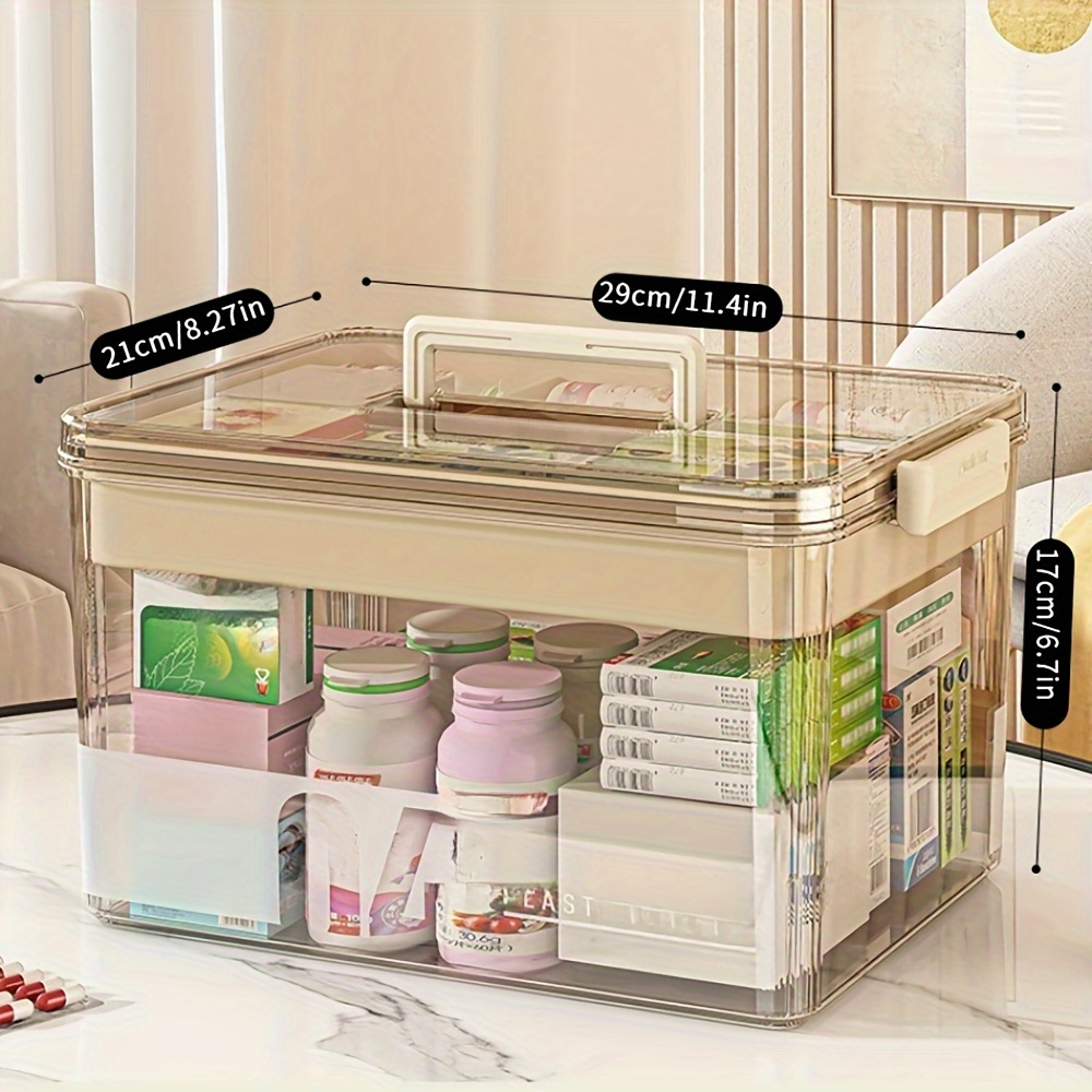 Multi-Layer Large Capacity Home Medicine Box｜Compartment Storage for Emergency & Backup, Shockproof Design for Quick, Hassle-Free Access（translucent gray） - Image 3