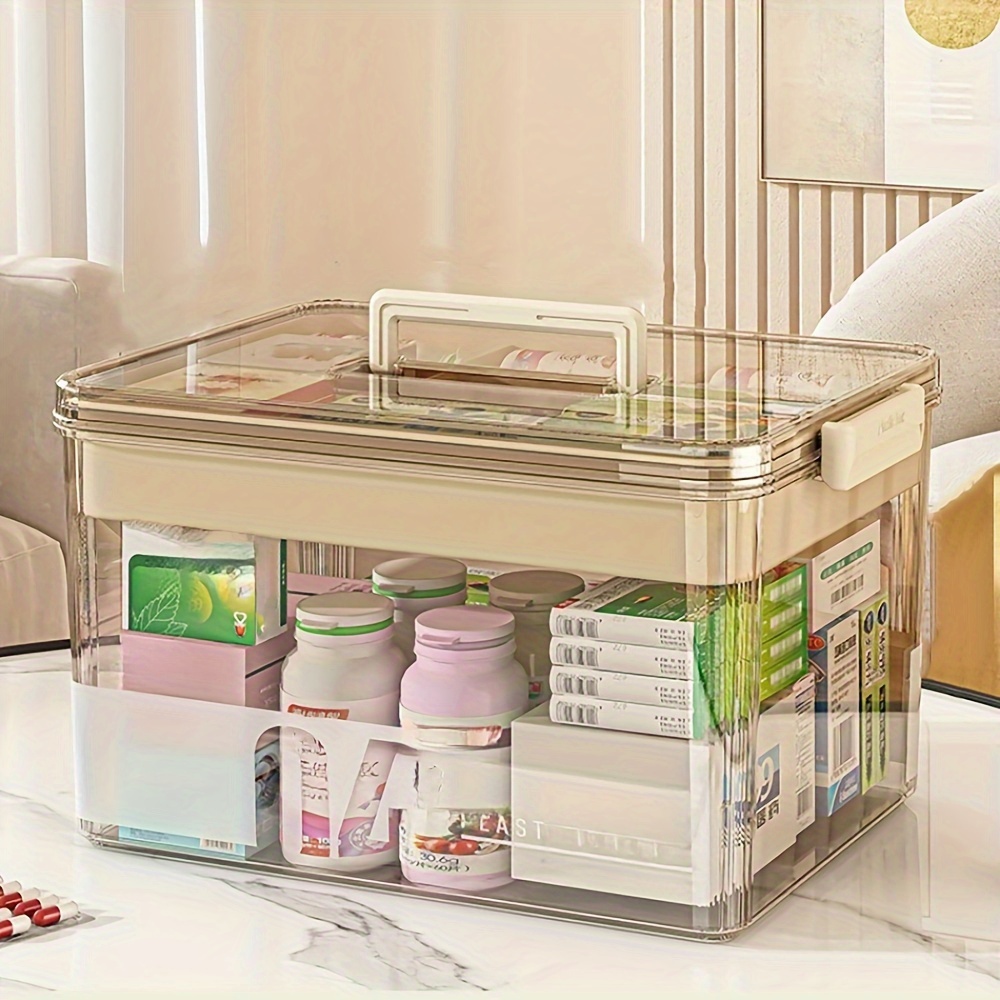 Multi-Layer Large Capacity Home Medicine Box｜Compartment Storage for Emergency & Backup, Shockproof Design for Quick, Hassle-Free Access（translucent gray） - Image 4