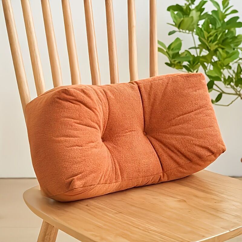 sunset orange**Cloud-Touch Chenille Multi-Function Lumbar Pillow: Supports Long-Hour Sitting, Removable & Washable Design, Gently Releases Pressure Every Day Like a Cloud** - Image 1
