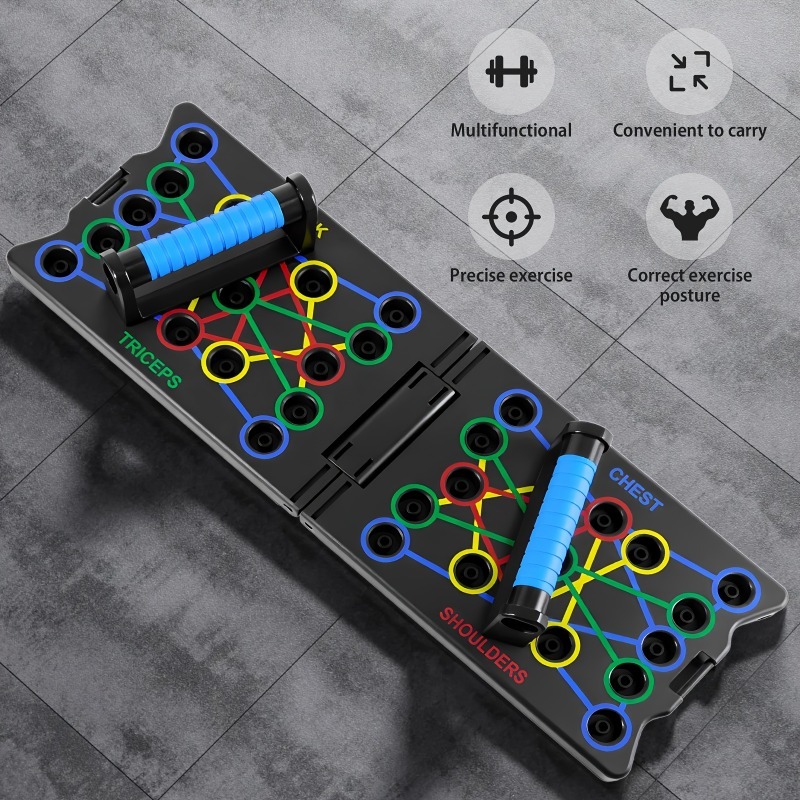 Multifunctional Folding Push-up Board, Home Fitness Push-up Stands, Versatile Home Exercise Equipment. It helps exercise and strengthen shoulders, chest, back, and triceps, improving overall fitness. - Image 1