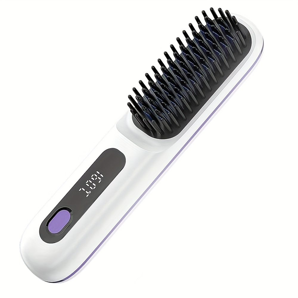 Cordless Hair Straightener Brush: Dual 2000mAh batteries for long-lasting power, fast heating, creates smooth styles anytime, anywhere.(Black) - Image 7