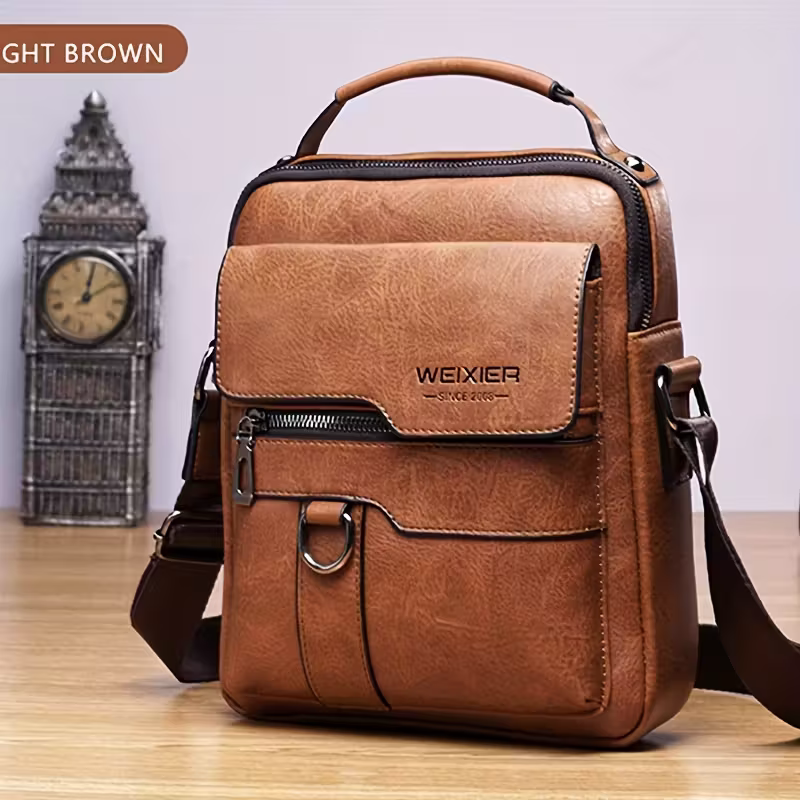 Men's retro crossbody Bag (brown) : High quality with multiple compartments, practical and versatile. It is the top choice for Father's Day, Valentine's Day and Christmas gifts - Image 1