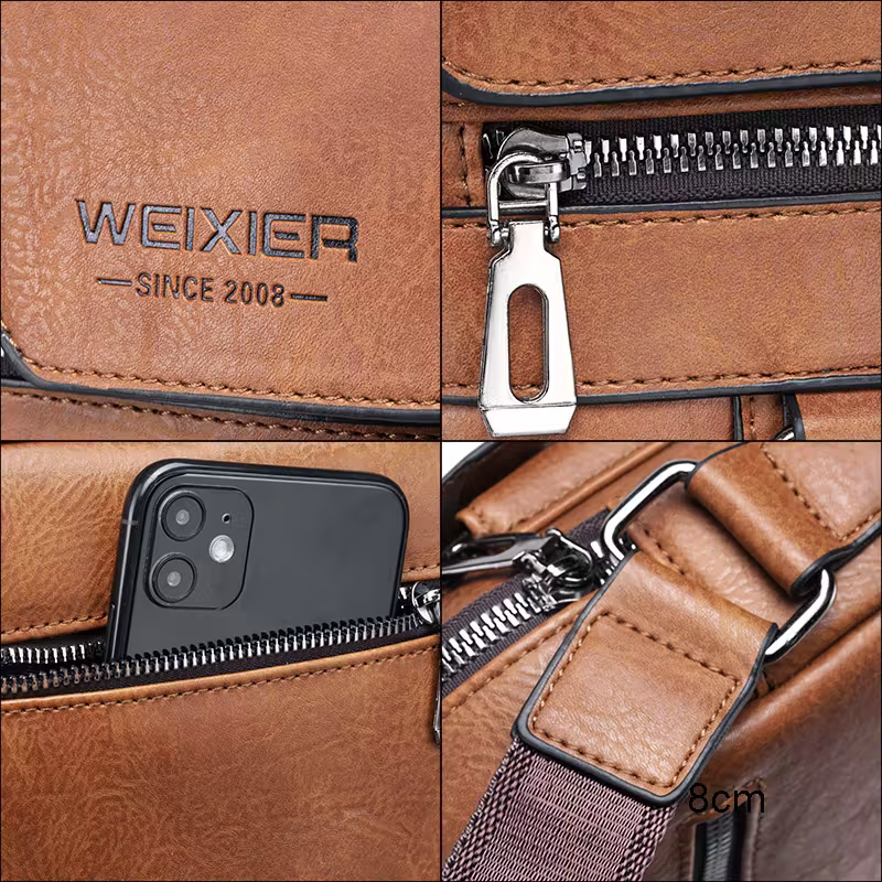 Men's retro crossbody bag (black) : High quality with multiple compartments, practical and versatile. It is the top choice for Father's Day, Valentine's Day and Christmas gifts - Image 4