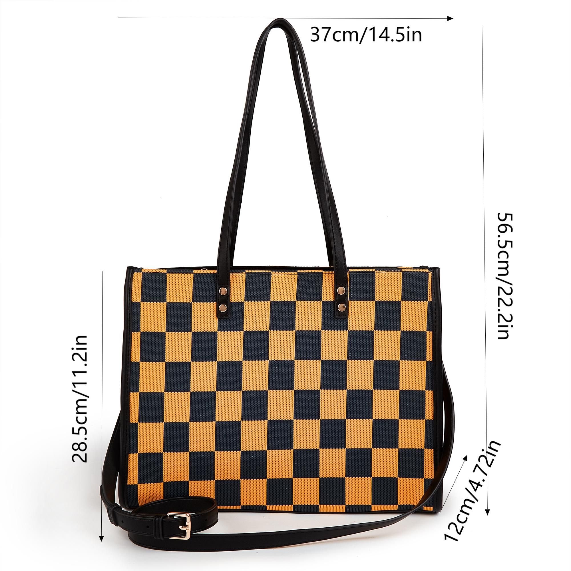 Fashionable checkered large-capacity tote bag, versatile single-shoulder and hand-held bag for women, suitable for commuting, shopping and casual occasions. - Image 2