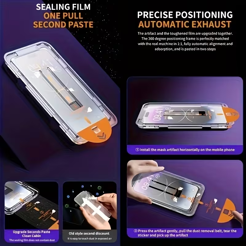 iPhone 14 - 4-pack full-screen privacy tempered glass protective film - Image 5