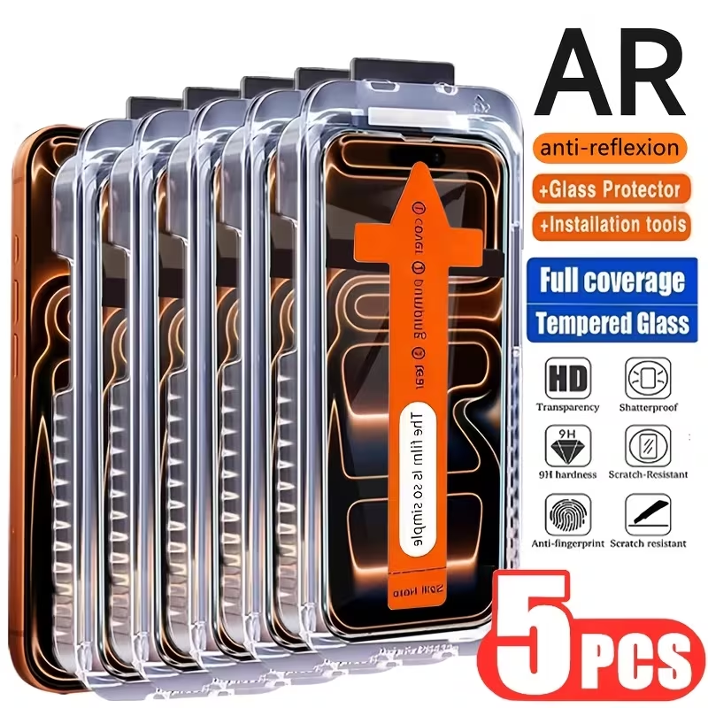 iPhone 17 Pro - 5 packs of high-definition protective film cases - Image 1