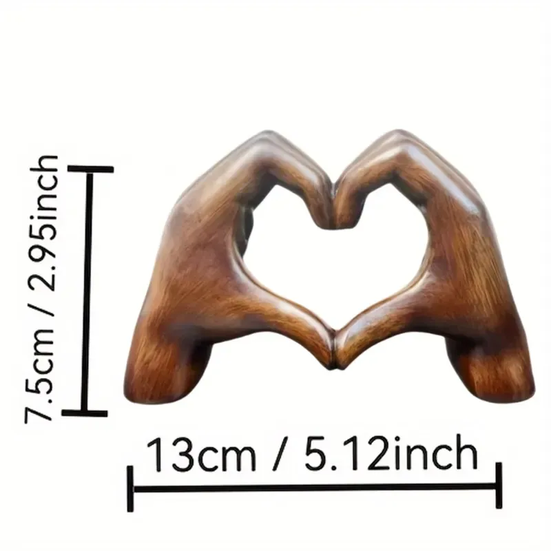 1 piece of handcrafted heart-shaped resin sculpture - elegant interwoven heart art, durable ABS home and office desk decoration, suitable for any occasion, home decoration item | Heart-shaped decoration | Wood-like surface treatment - Image 3