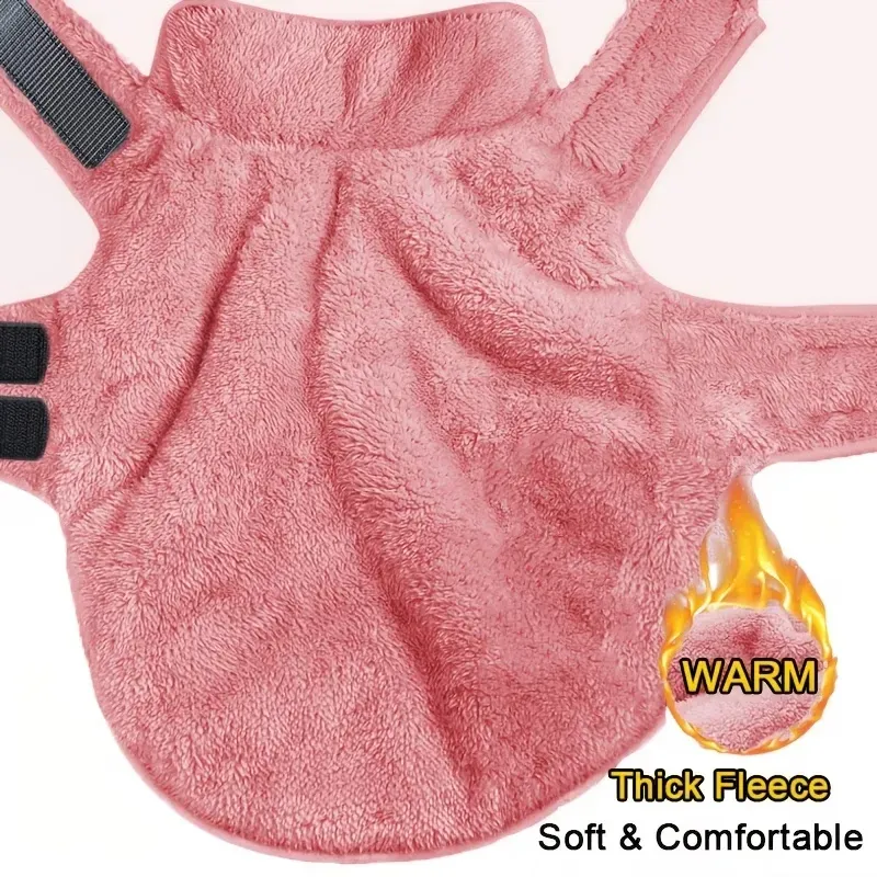 Double-sided fleece windproof and warm dog winter coat (pink/XXXL) Snow dog jacket vest, large and medium-sized pet dog clothing - Image 4