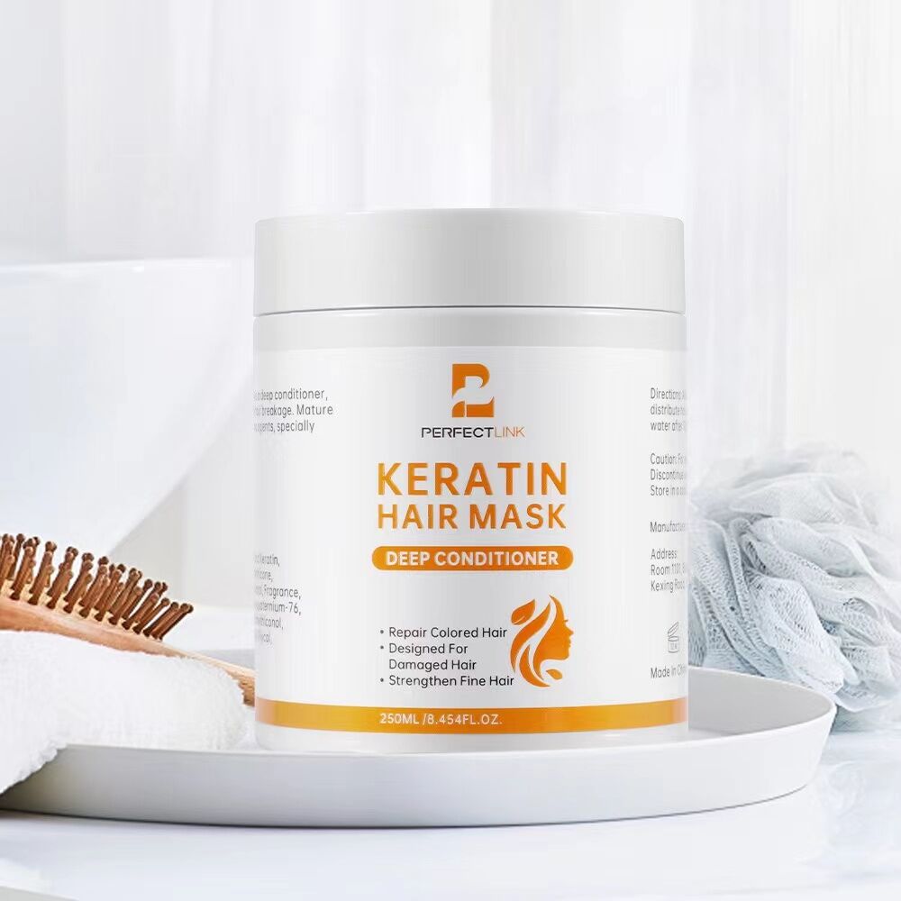 250ml Keratin Hair Care and Repair Mask: Deeply repair damaged hair, Rebuild hair structure, professional care for straight and curly hair - Image 1