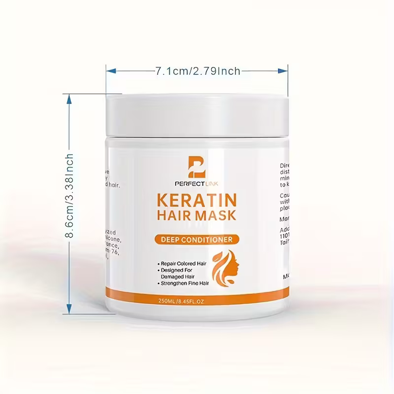 250ml Keratin Hair Care and Repair Mask: Deeply repair damaged hair, Rebuild hair structure, professional care for straight and curly hair - Image 5
